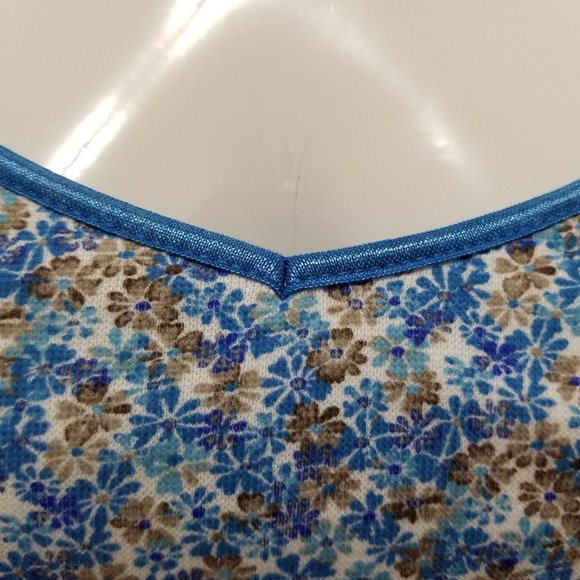Q&A top Large NWT floral daisy print tank cami shelf bra layering VINTAGE Y2K - Picture 5 of 10
